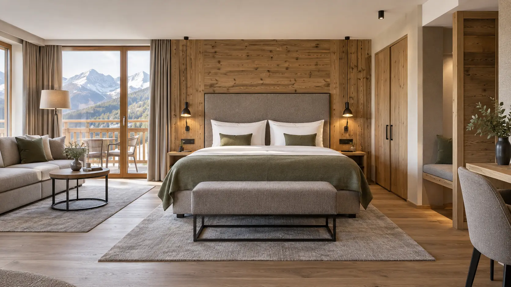Zimmer eines modernen Aparthotels